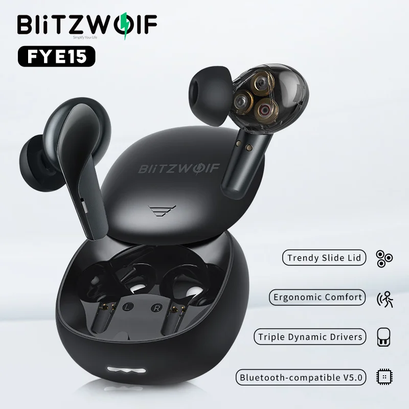  [Triple Dynamic] BlitzWolf BW-FYE15 Наушники TWS Наушники с поддержкой Bluetooth HiFi Стерео басы Низкая задержка Smart Touch HD Звонки Наушники для телефона 