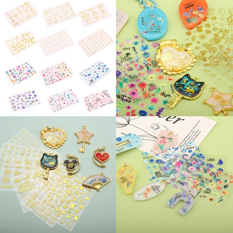 

Flower Blessing Sticker Alphanumeric Peel-off Sticker for Scrapbook Journal T8DE