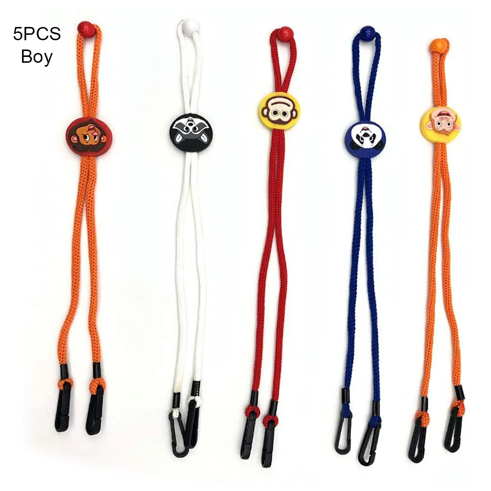 

4/5 Pcs Adjustable Length Lanyard Holder Hanger Around The Neck Rest Ear Saver for Kids School JL