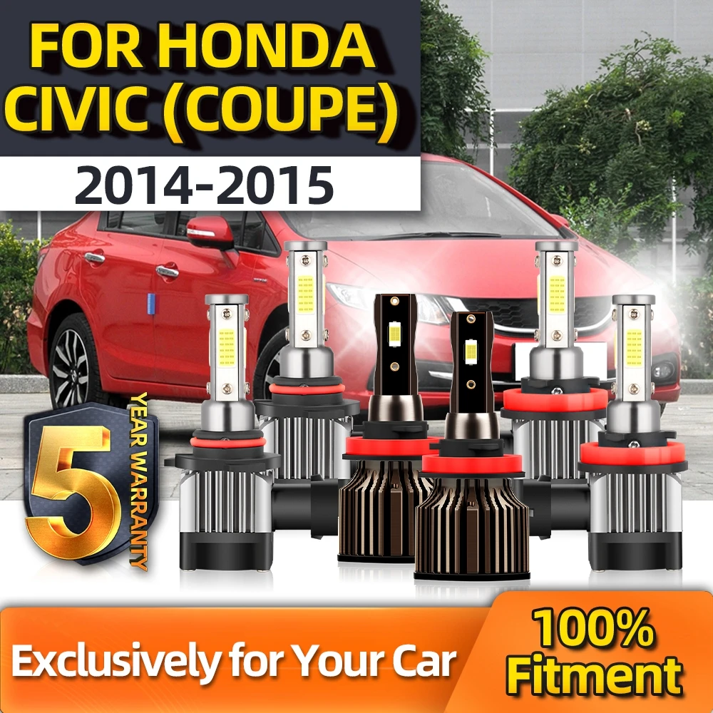 

Crossfox 6x LED Headlight Beam Fog Light H11 High/Low 9005 H11 Bulbs Combo Bright Kit For Honda Civic (Coupe) 2014 2015