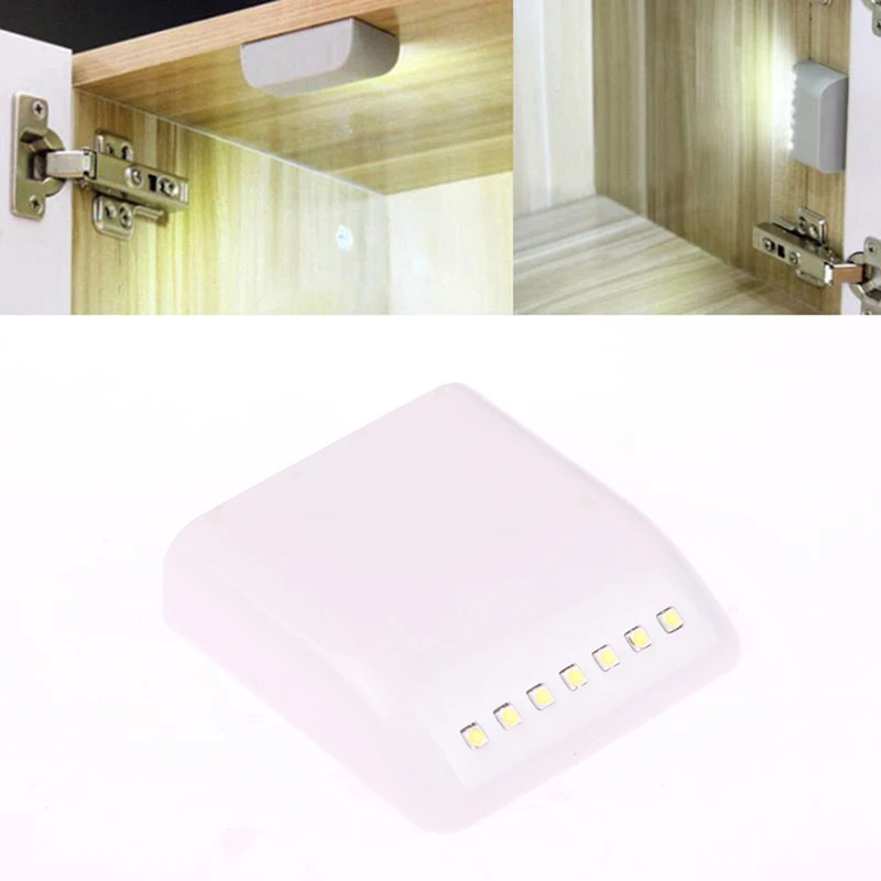 

1Pc Hinge 7LED Sensor Light Night Lamp Kitchen Inner Hinge Induction Drawer Cupboard Wardrobe Closet Under Cabinet Light