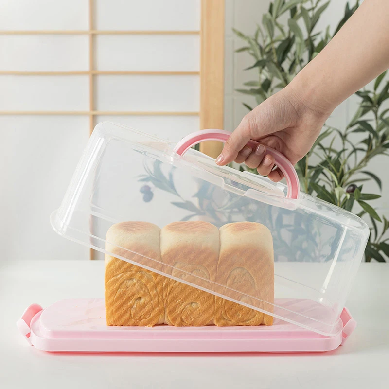 Fridge Cake Box Case Cake Box Toast Cupcake Cover Plastic Storage Carrier Food Clear Pastry Container Dessert Fruit Handle