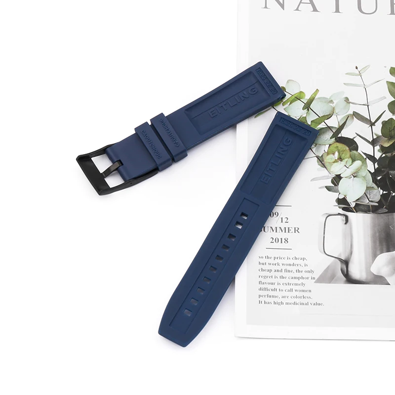 Watch accessories for Breitling rubber watch band outdoor sports waterproof watch band for men and women