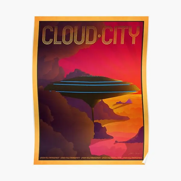 

Облачный город ретро постер для путешествий искусство винтажный Декор роспись забавная комната печать картина для дома настенная живопись Современное украшение без рамки