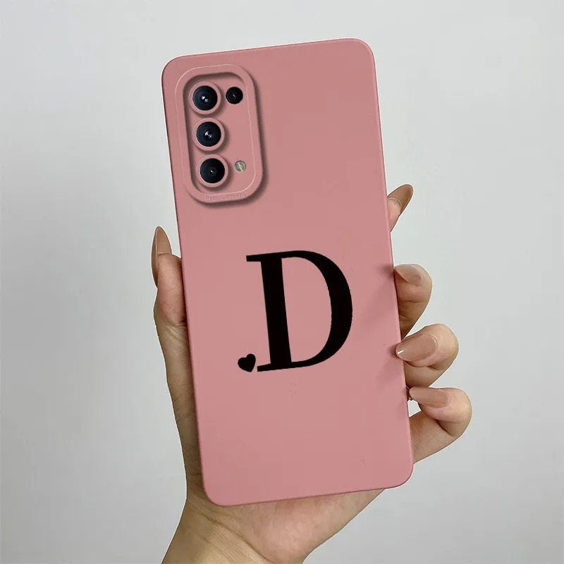 Фото For OPPO Find X3 Lite Case Oppo Find X3 Lite Phone Case oppo reno5 CPH2145 Luxury Letters Square ShockProof Silicone Back Cover №4