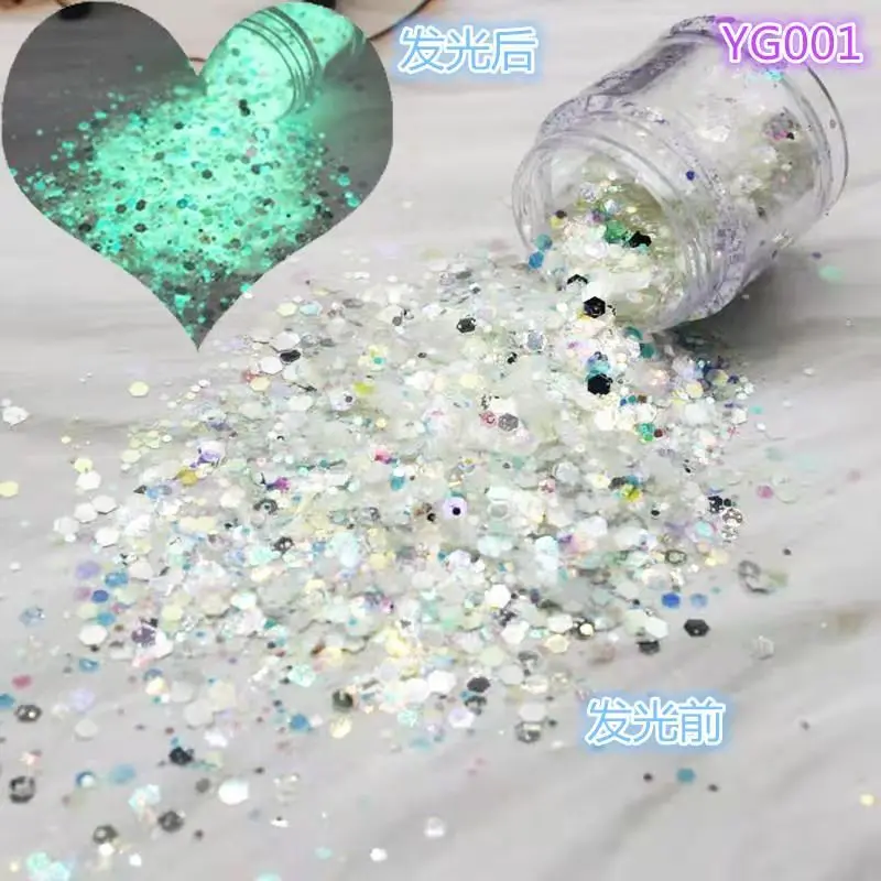 

50g 12 Colors Luminous Sequins Glow In The Dark Glitters Fillers For Diy Epoxy Resin Mold Nail Art Crafts Resin Filling Decorati