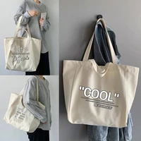 shopping bags organizer fashion canvas tote bag student shoulder bag food series large capacity handbags women 2022 casual