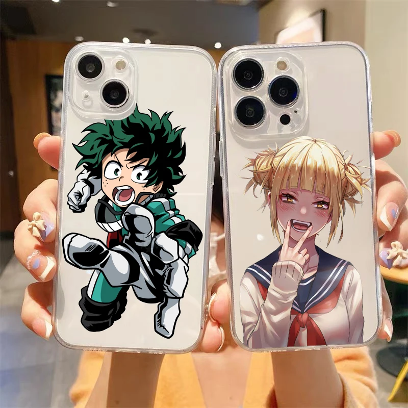 

My Hero Academia Anime Luxury Transparent Phone Case For iPhone 14 13 12 11 Pro Max XS X XR SE3 7 8 Plus Shockproof Cover Fundas