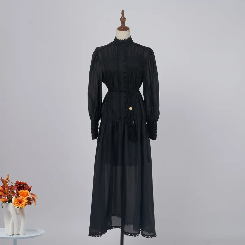 Real Shot Spot однотонное длинное платье из органзы во французском стиле легкое