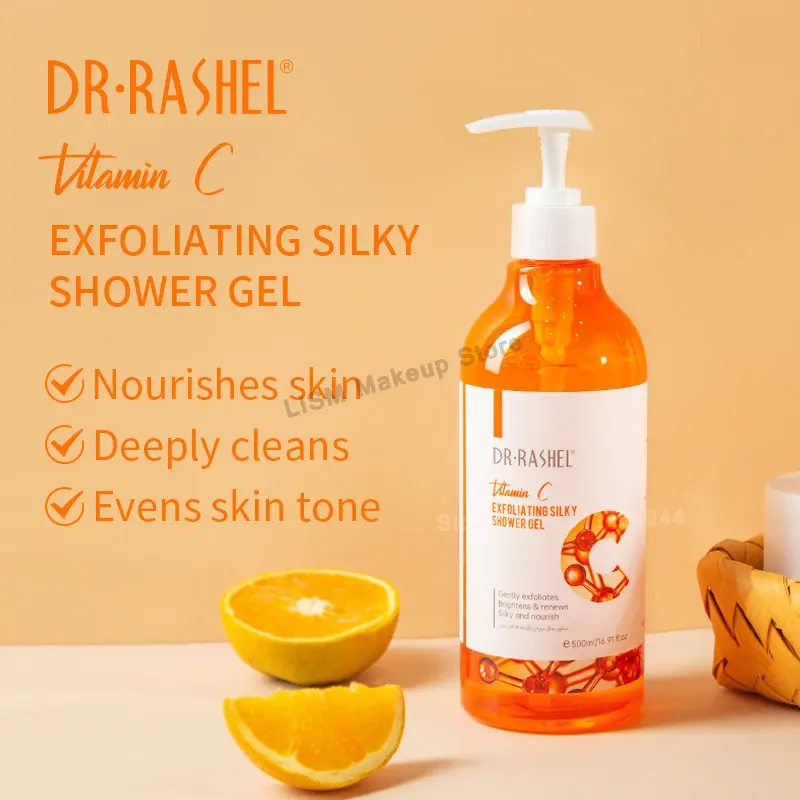 

DR.RASHEL VC Scrub Exfoliating Shower Gels Whitening Moisturizing Bath Body Wash Nourishing Skin Cleanser Body Fragrant Perfume