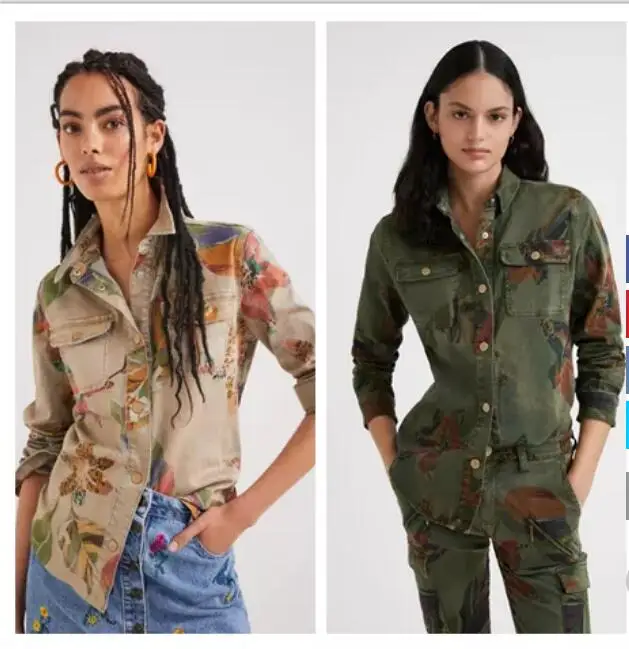 

Spain 2 New Color Printed Sand Wash Spring Autumn Shirt Jacket