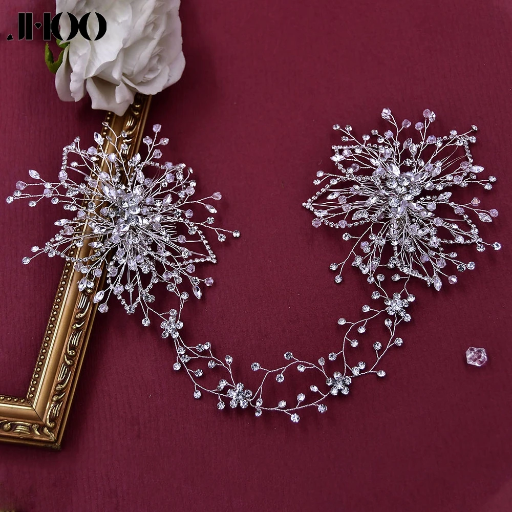 

JHOO Deluxe Bridal Headwear Rhinestone Hair Comb Bridal Hair Decoration Crystal Flower Women's Banquet Party Hair Comb HP401