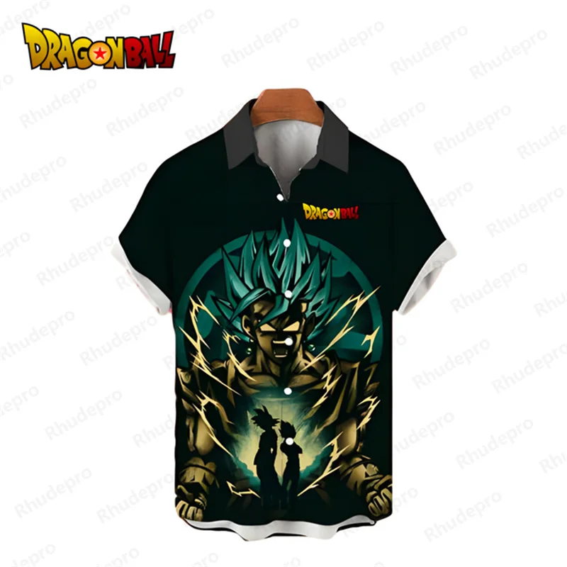 Мужская одежда Dragon Ball Z 2025 милая рубашка в стиле аниме мода Гоку пляжный стиль