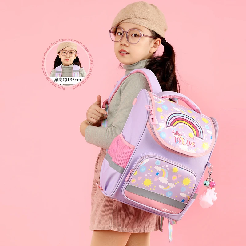 Girls' School Backpack Children School Bag Rainbow Cute Princess Primary Backpack For Teenagers Girls Schoolbag Mochila Infantil