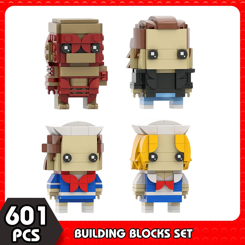 

MOC Stranger Thingsed Friends Demogorgon Brickheadz Punk Elevened Building Blocks Movie Character Bricks Toys for Children