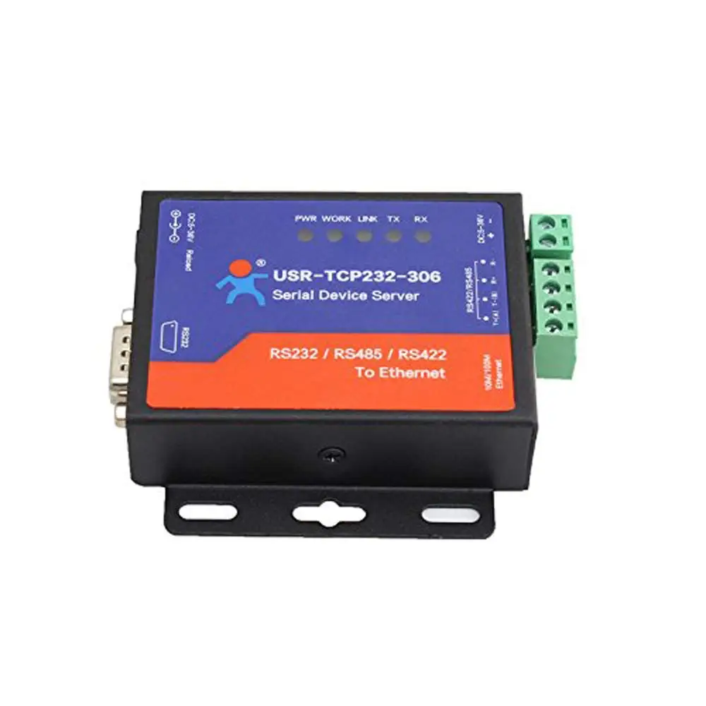Последовательный сервер RS232/RS485/RS422 к Ethernet TCP/IP с DHCP и встроенной веб-странею