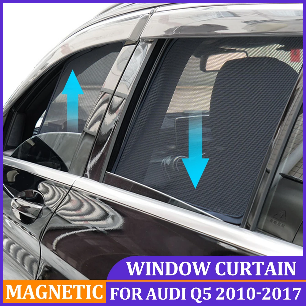 

Magnetic Car Sunshades Cover For Audi Q5 2017 2016 Windshield Curtain Windows Sun Shade For Audi Q5 2010 To 2015 CAR ACCESSORIES