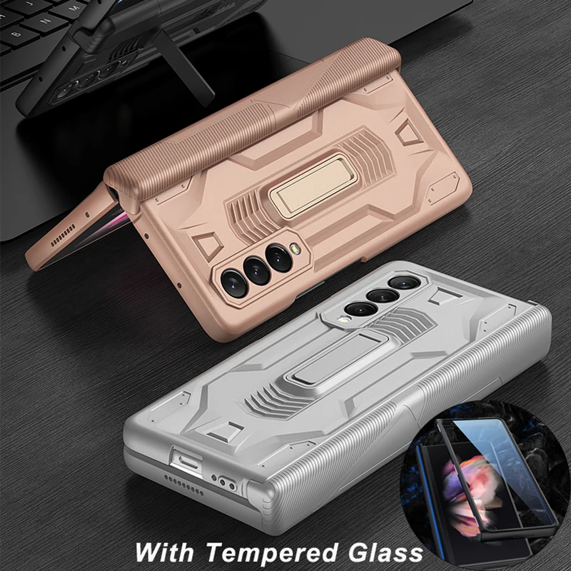 

Магнитный защитный чехол для Samsung Galaxy Z, Складывающийся в 3 звена, складной защитный чехол с петлей D3, полноразмерный защитный чехол с кронште...