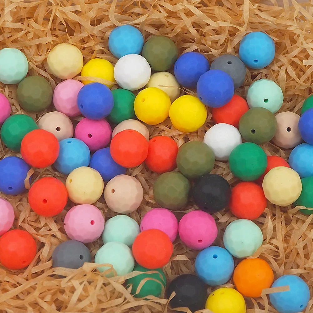 

Силиконовые Круглые бусины Chenkai, 50 шт., 16 мм, облицованные бусины, не содержит Бисфенол А, Прорезыватель для младенцев, жевательное ожерелье, соска, игрушка, аксессуары