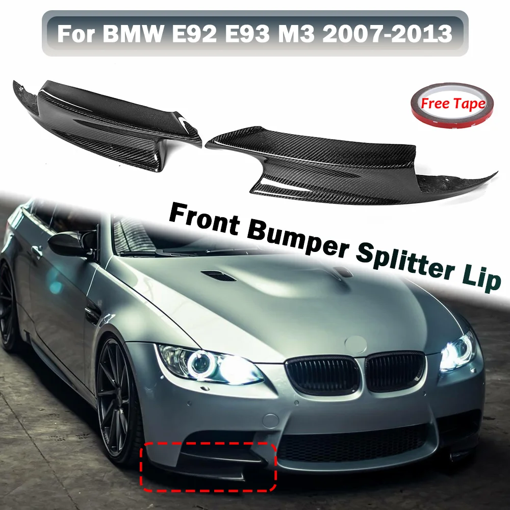 2x Car Front Bumper Splitter Lip Diffuser Guard Protection Carbon Fiber Look For BMW E92 E93 M3 2007-2013 Car Accessories