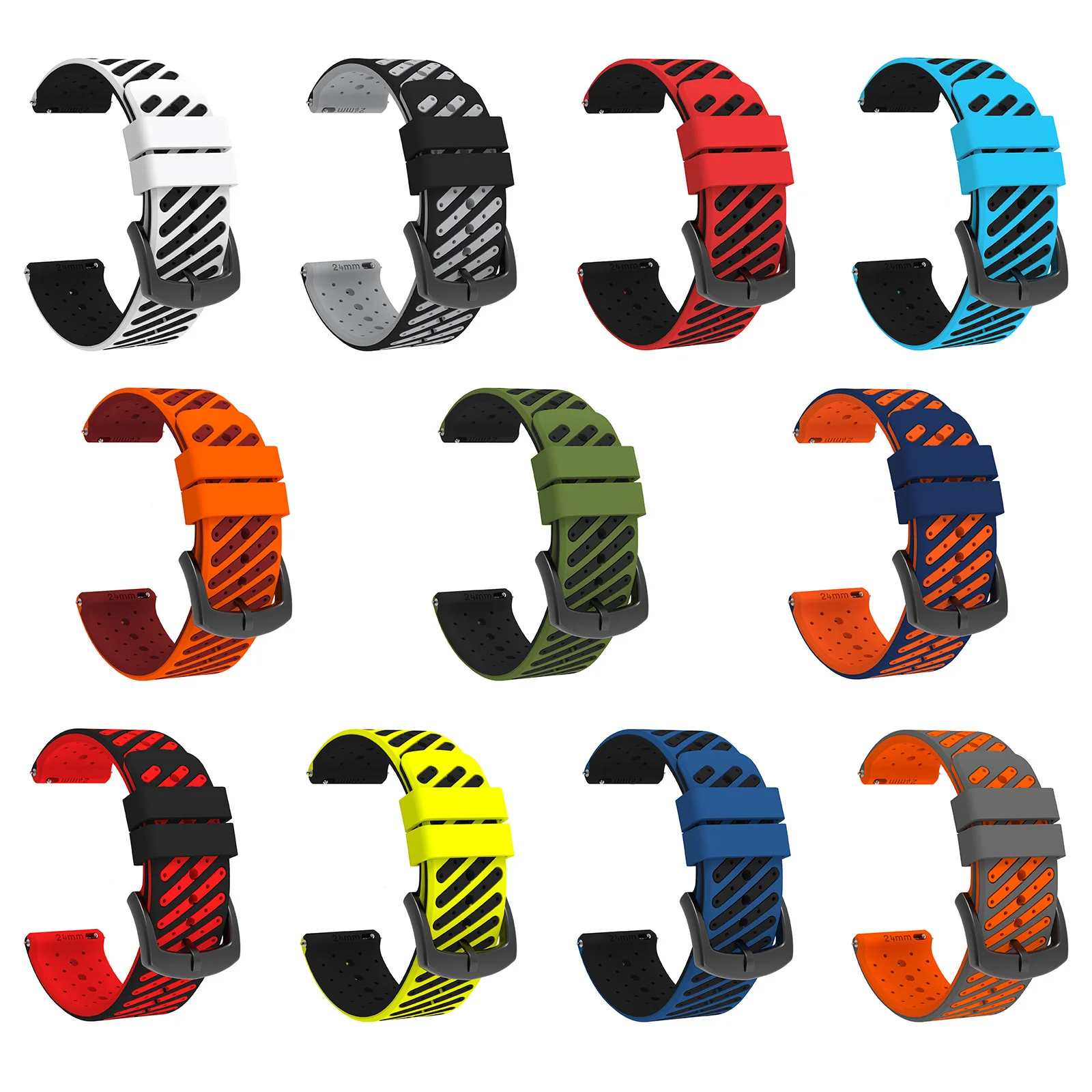Фото Роскошный силиконовый ремешок 24 мм для TicWatch Pro 5, спортивный браслет с системой Easyfit для умных часов TicWatch Pro 5. №3