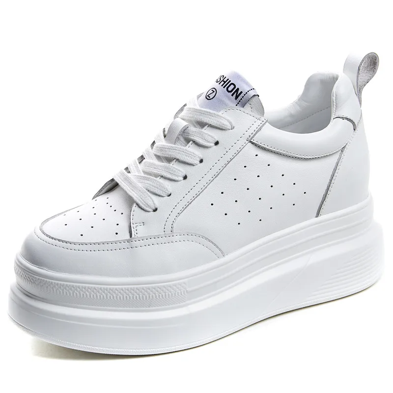 

Туфли женские кожаные на шнуровке, дышащие, плоская подошва, круглый носок, толстая подошва, удобные, модная весенняя обувь для бега