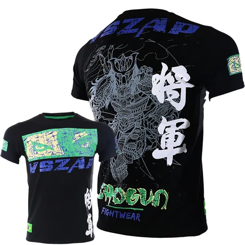 Vszap Муай Тай футболка для мужчин и женщин подростковый хлопковый боксерский топ футболки Jiujitsu MMA боевые искусства спарринговая одежда для борьбы
