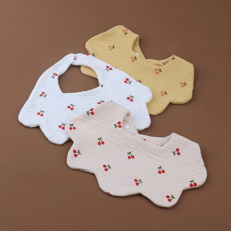 

360 Degree Rotation Baby Bib Absorbent Saliva Towel with Snap Buckles Burp Cloth for Newborn Toddlers Girls Boy Chewing Gift