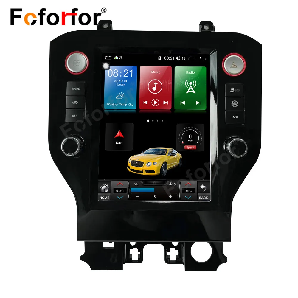 Автомобильный радиоприемник в стиле Tesla Android 13 0 4 ГБ 64 GPS-навигация для Ford Mustang 2015-2021
