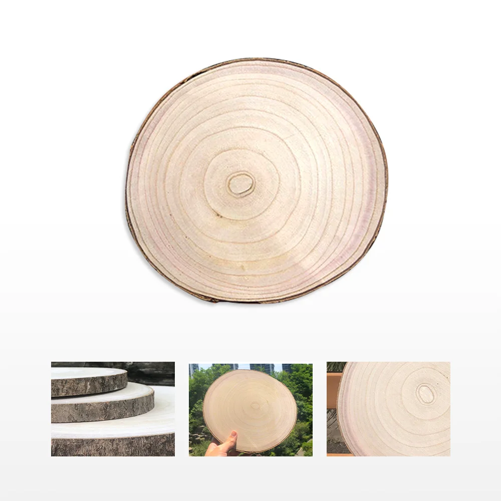 1 pz grande Chip di legno grezzo rotondo fatto a mano anello annuale fai da te in legno massello Paulownia materiale per pittura a trucioli di legno fotografia domestica