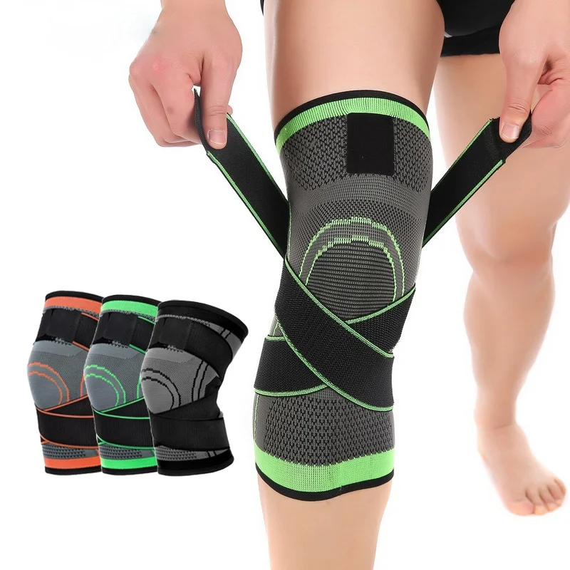 

1PC Sports Knee Brace Men Pressurized Elastic Knee Pads Support Fitness Gear Basketball Volleyball Brace Protector Bandage