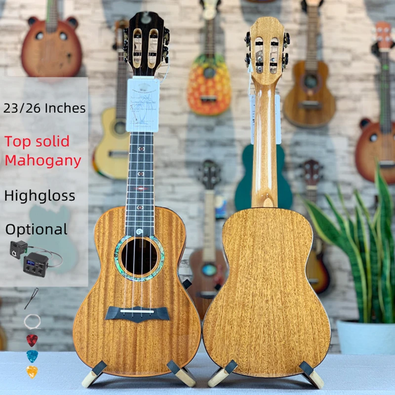 

Top Solid Ukulele Mahogany 23 26 Inches Concert Tenor Highgloss Acoustic Electric Guitar Ukelele 4 Strings Guitarra Uke