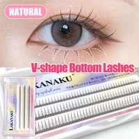 lakanaku v shape bottom lashes 5 6 7mm length eyelash extension beauty soft lower lashes