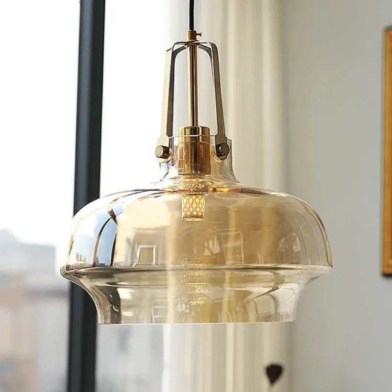 Скандинавские подвесные светильники SANDYHA круглый стеклянный абажур лампа для