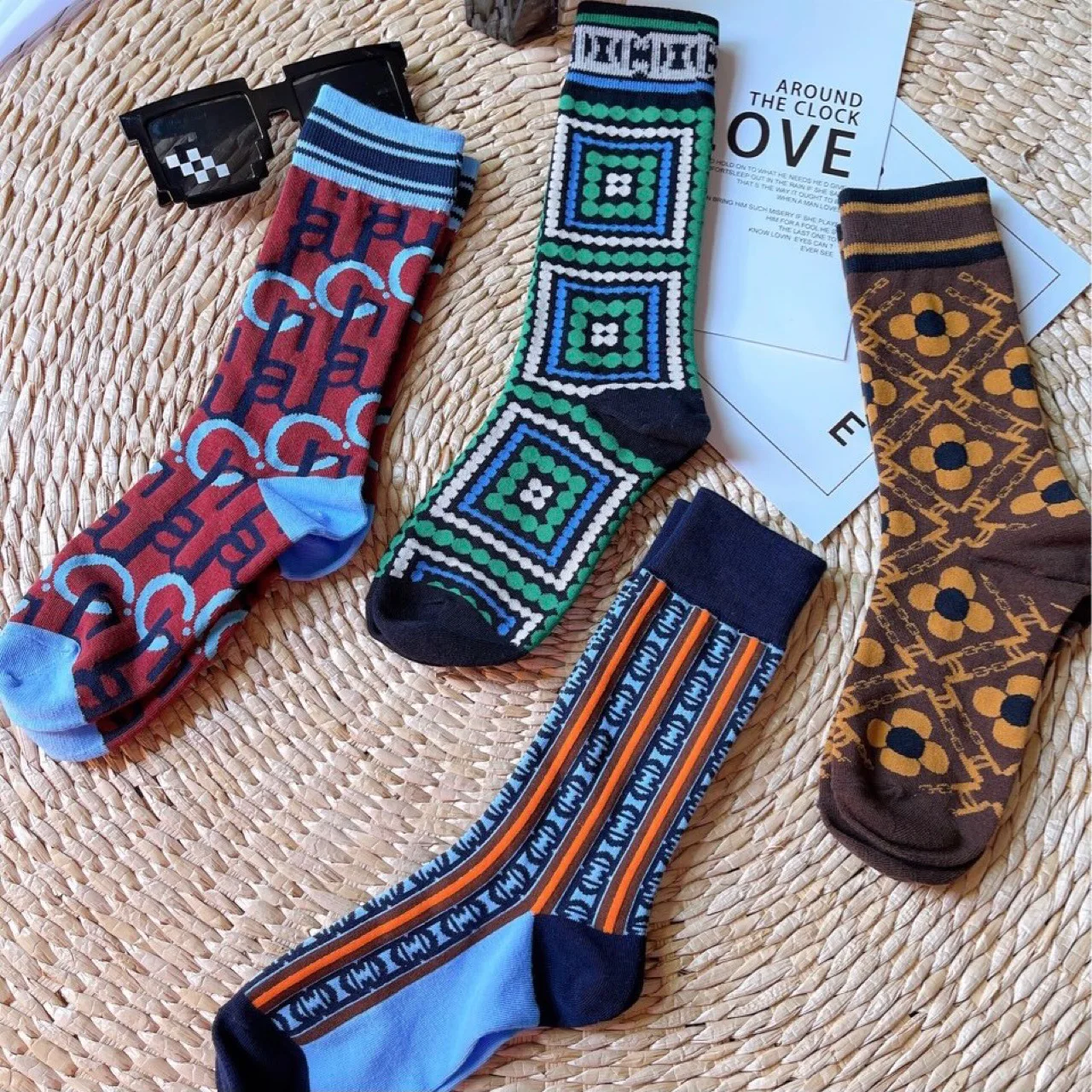 

Men And Women Girl Trendy Retro British Style Designer Personalized Socks Pastoral Forest College Fashion Trend