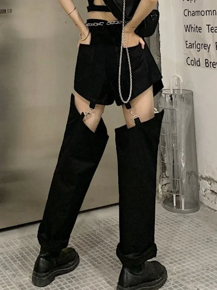 Модные дизайнерские женские свободные джинсы с вырезами Новинка лета 2024 уличные