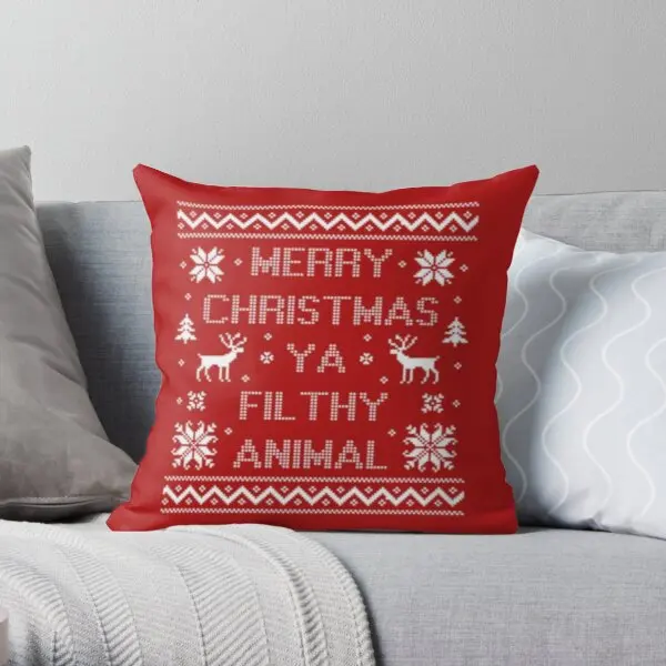 

Merry Christmas Ya Filthy Animal Printing Throw Pillow Cover Comfort Soft Anime Sofa Cushion Case Office Pillows not include