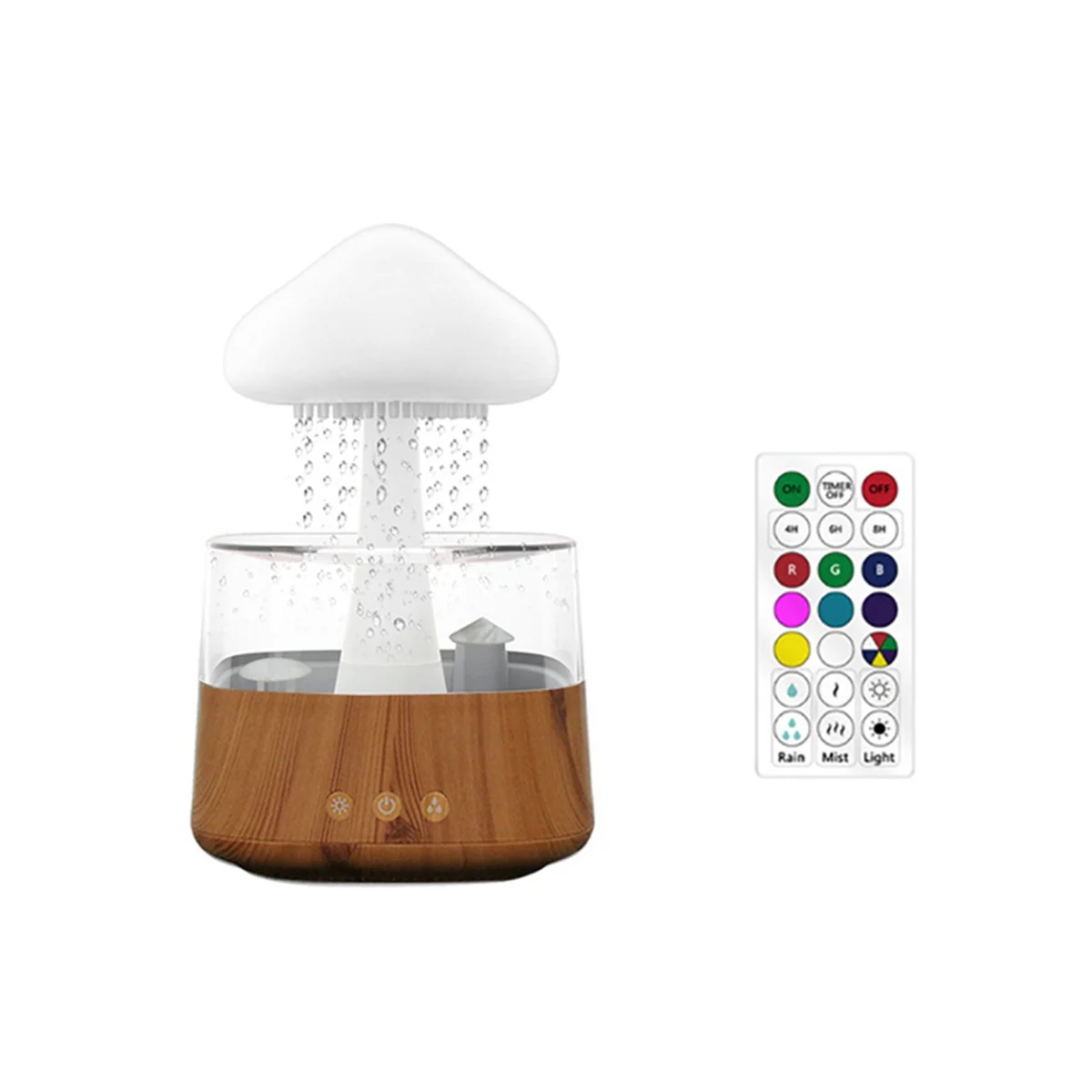 

Mushroom Air Humidifier Rain Cloud Night Light Smell Distributor Relax Aromatherapy Lamp Sounds Diffuser Remote Control