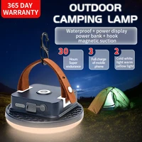135000mah rechargeable led camping lantern with magnet strong light zoom portable flashlights tent lights work repair lighting