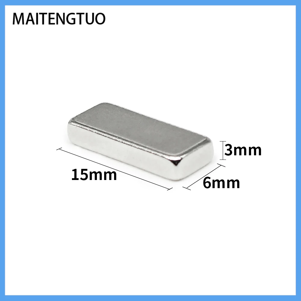 

10/20/50/100/150/200/400PCS 15x6x3 mm Block Strong Powerful Magnets N35 Rectangular Permanent Neodymium Magnets 15x6 15*6*3