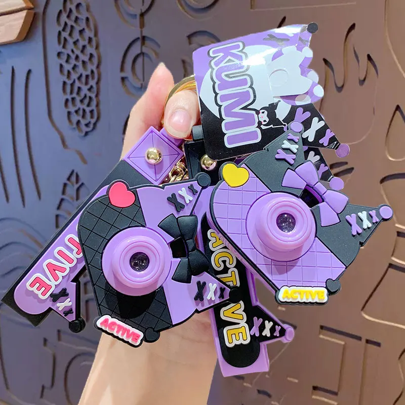 

Kawaii Sanrio Keychain Kuromi Cartoon Backpack Projection Camera Pendant Keychain Cute Accessories Toys Girls Christmas Gifts