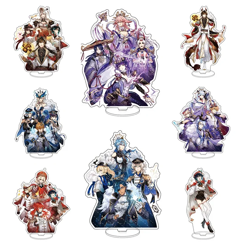 

Hot Game Genshin Impact Action Figures Anime Stand Transparent Acrylic DIY Desk Decor Standing Sign Collection Ornament Cosplay