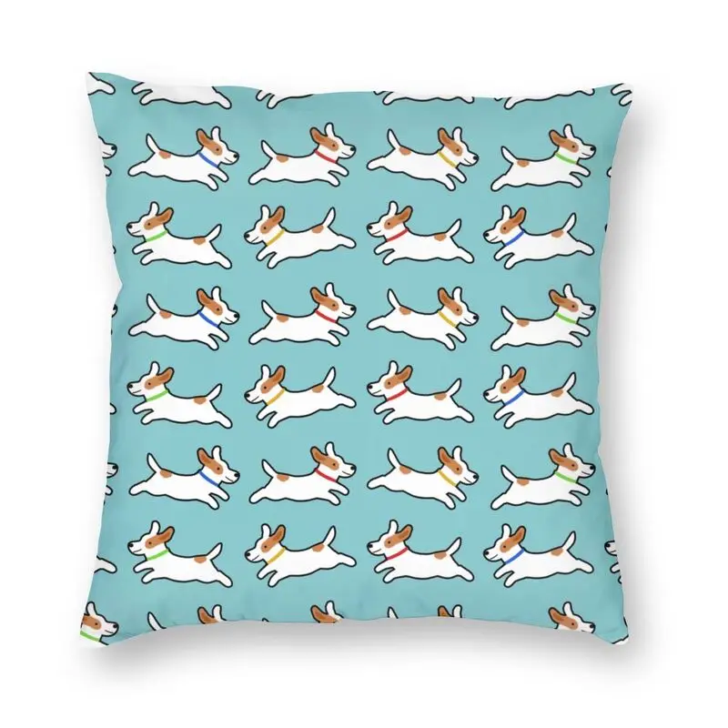 

Роскошная Милая Подушка Джек-Рассел-терьер для бега из полиэстера для дивана квадратная наволочка для украшения дома