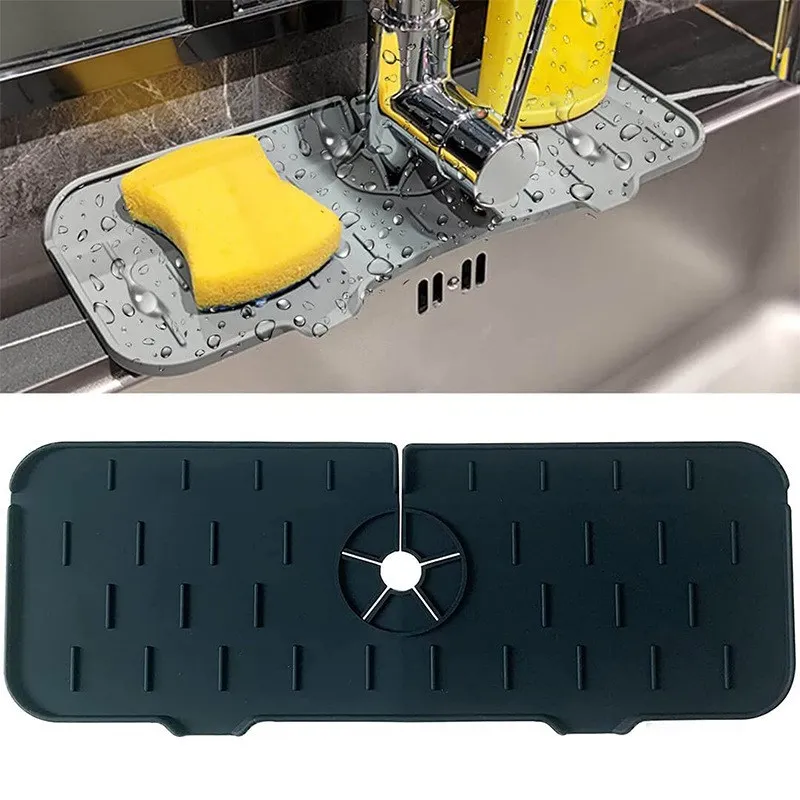 

Silicone Faucet Handle Drip Catcher Tray Kitchen Bathroom Sink Faucet Guard for Upgraded Version Kitchen Accessories