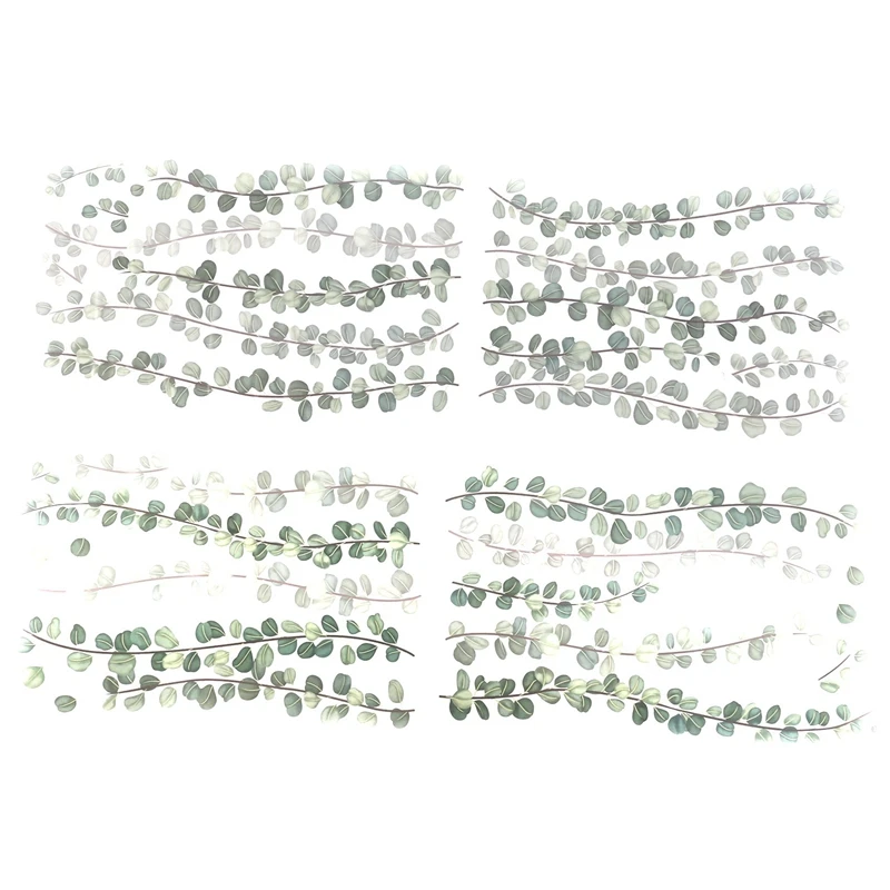 

Green Plants Eucalyptus Vine Leaves Wall Decal Removable Watercolor Wall Decor Wall Sticker For Home Decor Living Room