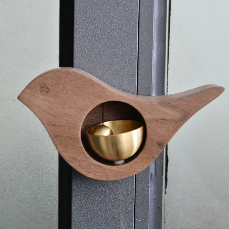 

Japanese Wood Doorbell Bird Bell Pendant Wind Chimes Copper Bells Shopkeepers Bell for Door Opening Entrance Hanging Reminder