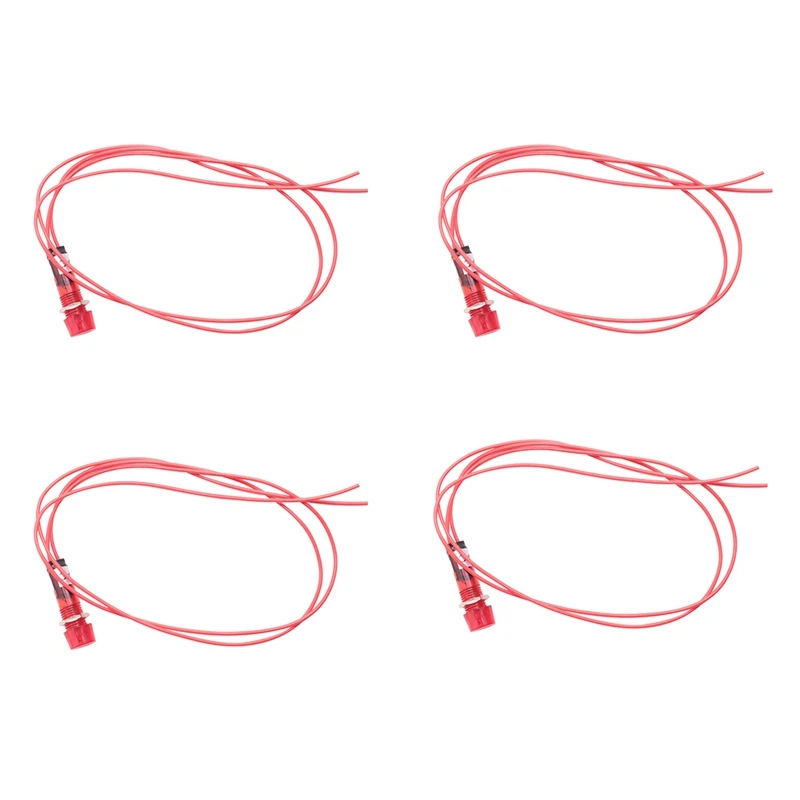 

4X неоновый Индикатор Пилот, сигнальный огонь Red светильник AC 250V W2 провода