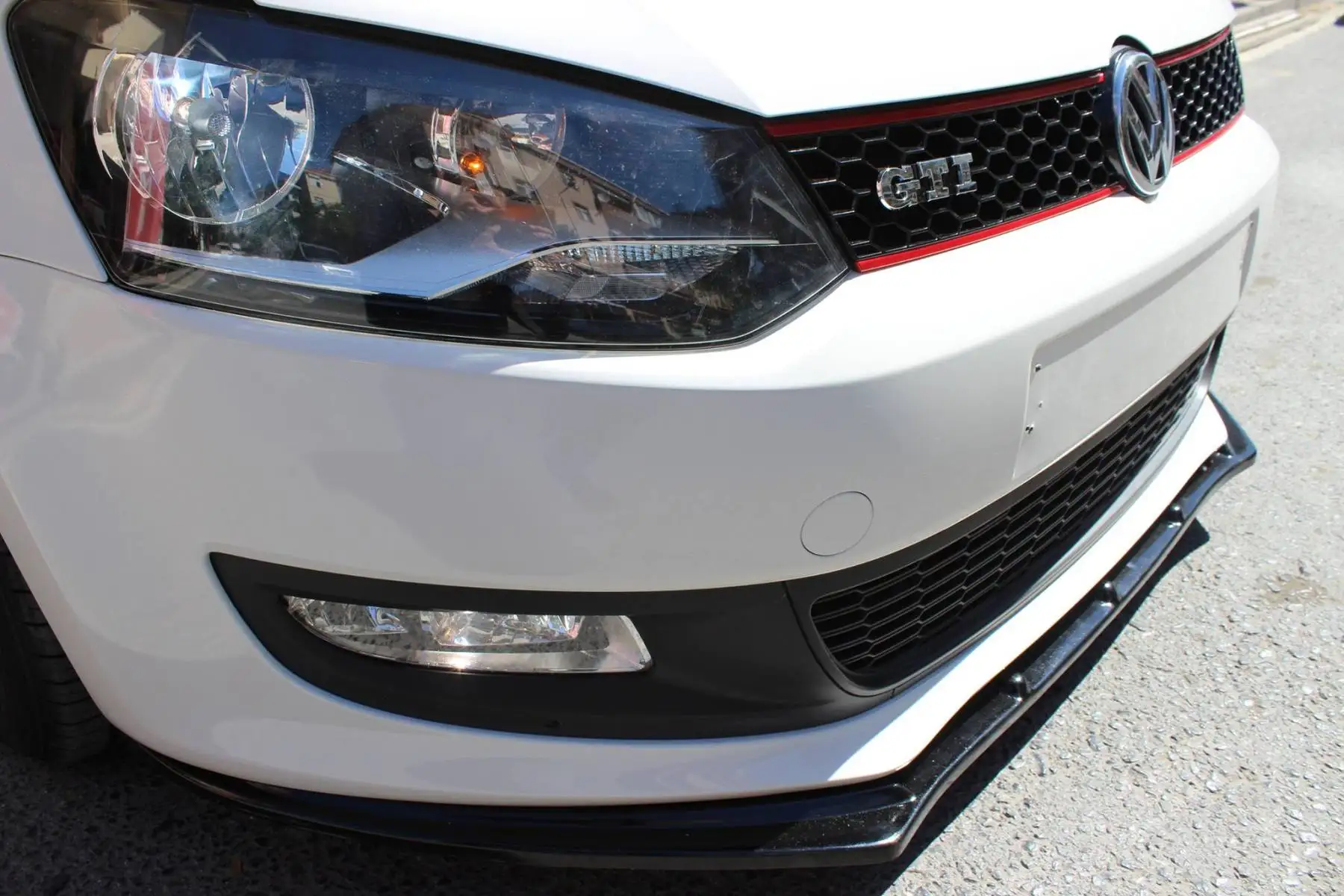 Фронтальное крепление бампера для VW Polo 6 2009-2016 4 3-х частейный глянцевый черный сплиттер губы автомобиля авто стайлинг аксессуар орнамент.