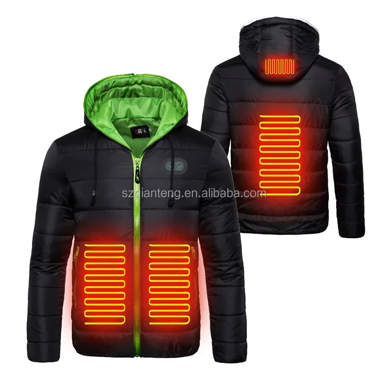 Куртка с капюшоном и подогревом для мужчин женщин машинная стирка