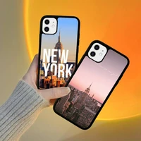 nyc new york city phone case silicone pctpu case for iphone 11 12 13 pro max 8 7 6 plus x se xr hard fundas